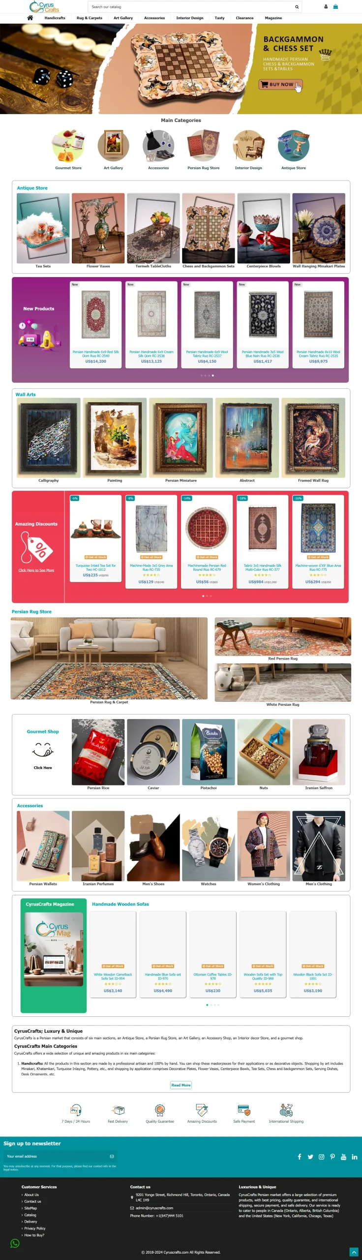 نمونه طراحی سایت _ وبسایت سایرسکرفتز (صنایع دستی | کانادا)